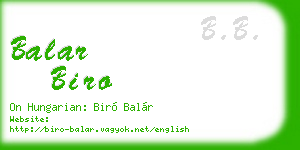 balar biro business card